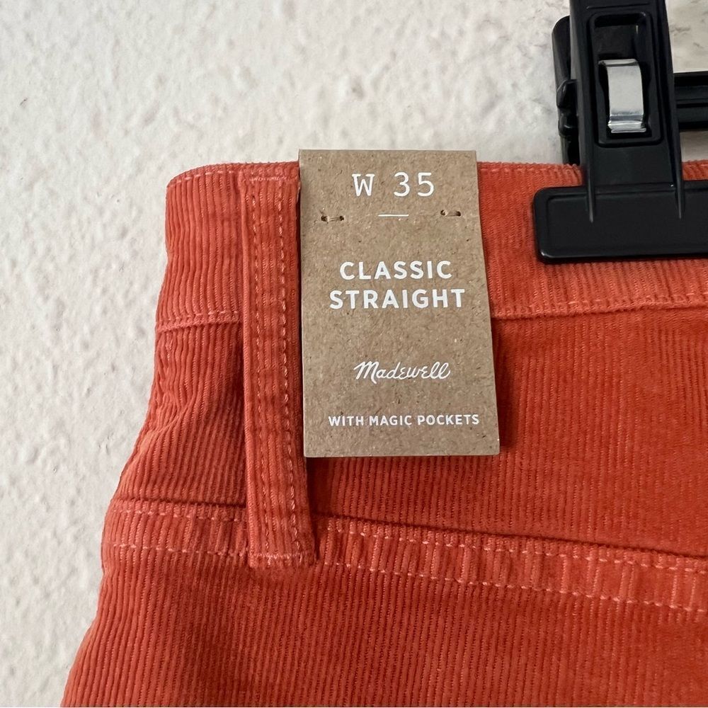 Madewell Corduroy Classic Straight Leg Jean Pants NEW Size 35 - Picture 5 of 10